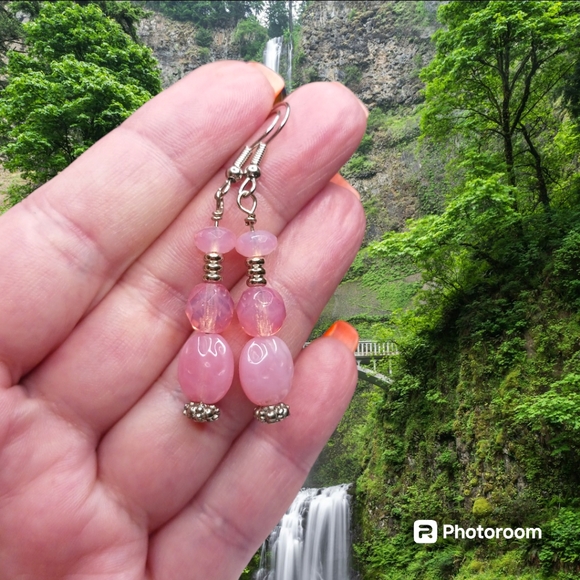 Handcrafted Czech Glass Beaded Earrings with Silver Accents - Picture 1 of 4